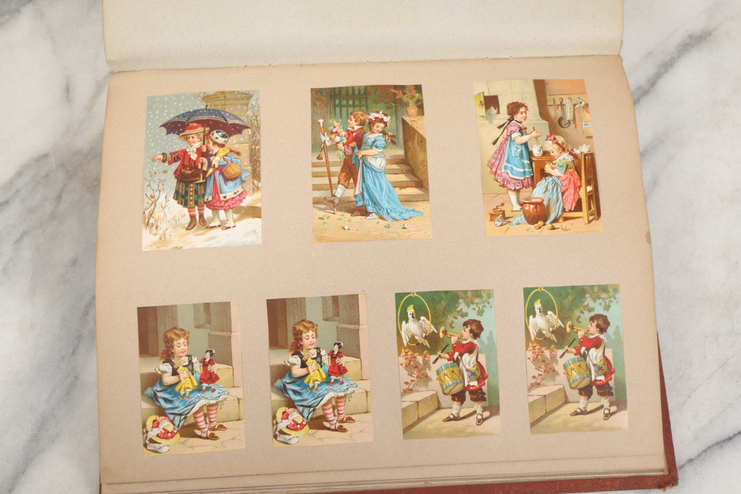 Lot 238 - Antique Victorian Scrapbook Containing Approximately Pieces, Mostly Bold Chromolithographs Of Beautiful Women, Nicely Organized