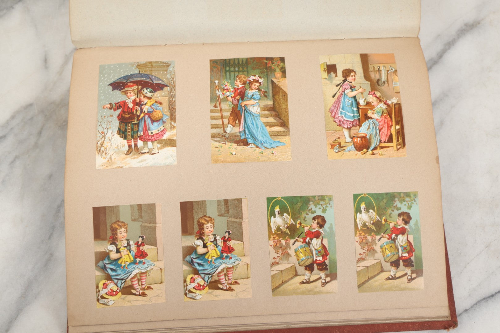 Lot 238 - Antique Victorian Scrapbook Containing Approximately Pieces, Mostly Bold Chromolithographs Of Beautiful Women, Nicely Organized