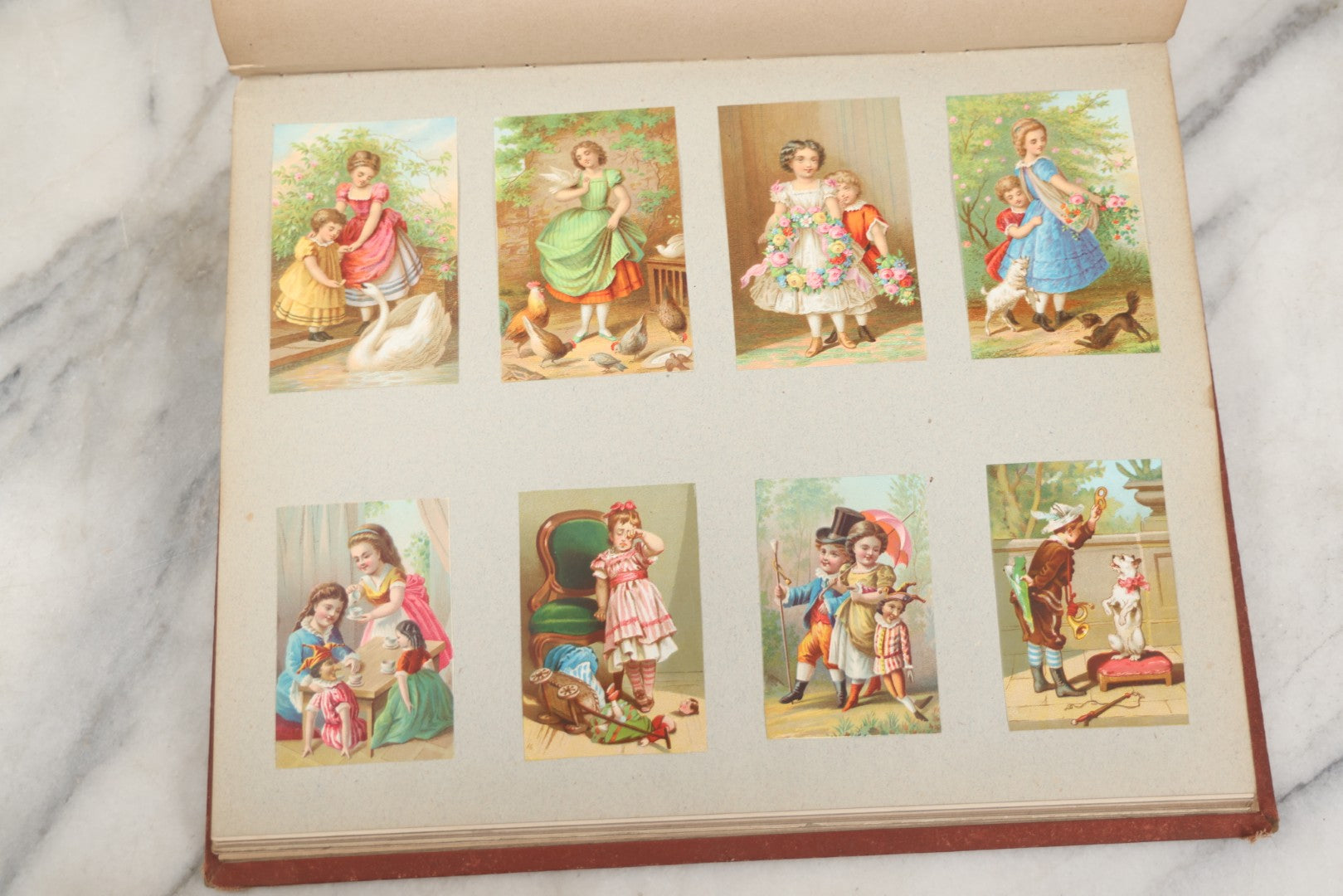 Lot 238 - Antique Victorian Scrapbook Containing Approximately Pieces, Mostly Bold Chromolithographs Of Beautiful Women, Nicely Organized