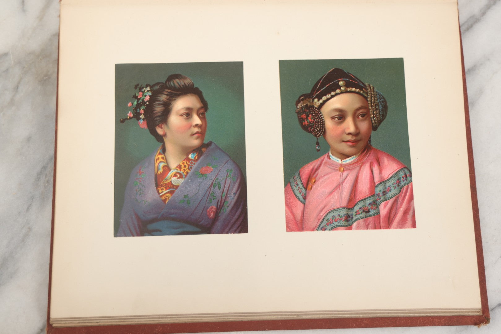 Lot 238 - Antique Victorian Scrapbook Containing Approximately Pieces, Mostly Bold Chromolithographs Of Beautiful Women, Nicely Organized
