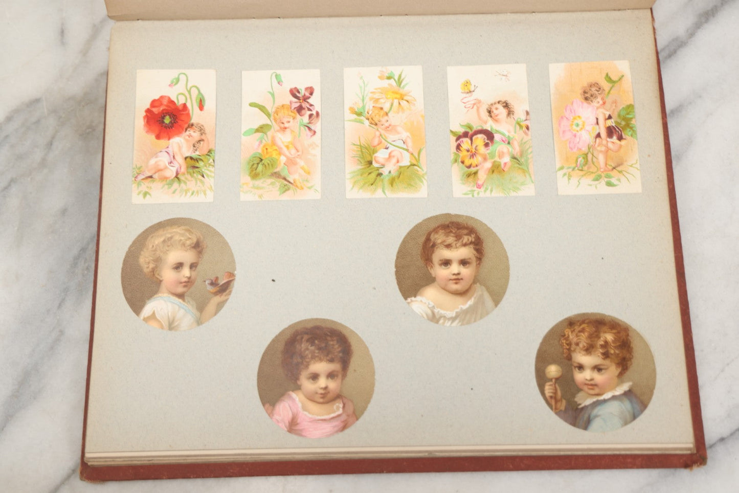 Lot 238 - Antique Victorian Scrapbook Containing Approximately Pieces, Mostly Bold Chromolithographs Of Beautiful Women, Nicely Organized