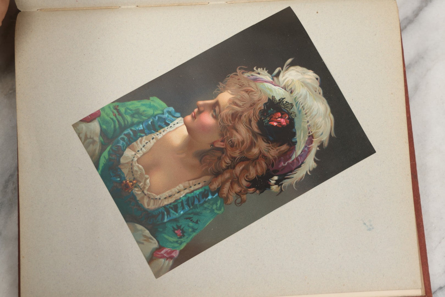 Lot 238 - Antique Victorian Scrapbook Containing Approximately Pieces, Mostly Bold Chromolithographs Of Beautiful Women, Nicely Organized