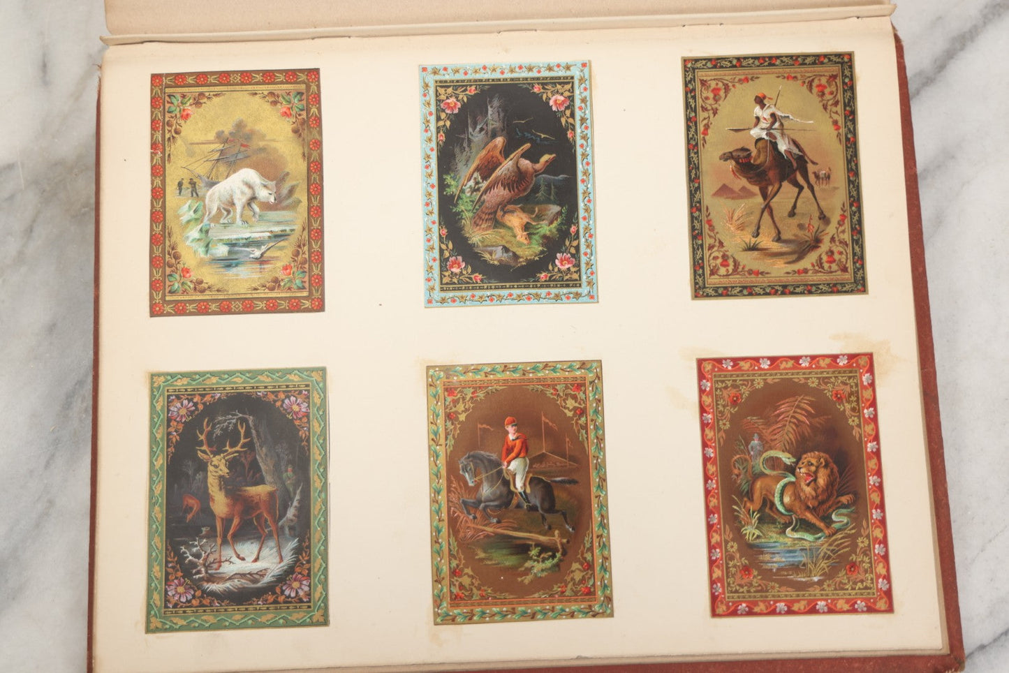 Lot 238 - Antique Victorian Scrapbook Containing Approximately Pieces, Mostly Bold Chromolithographs Of Beautiful Women, Nicely Organized