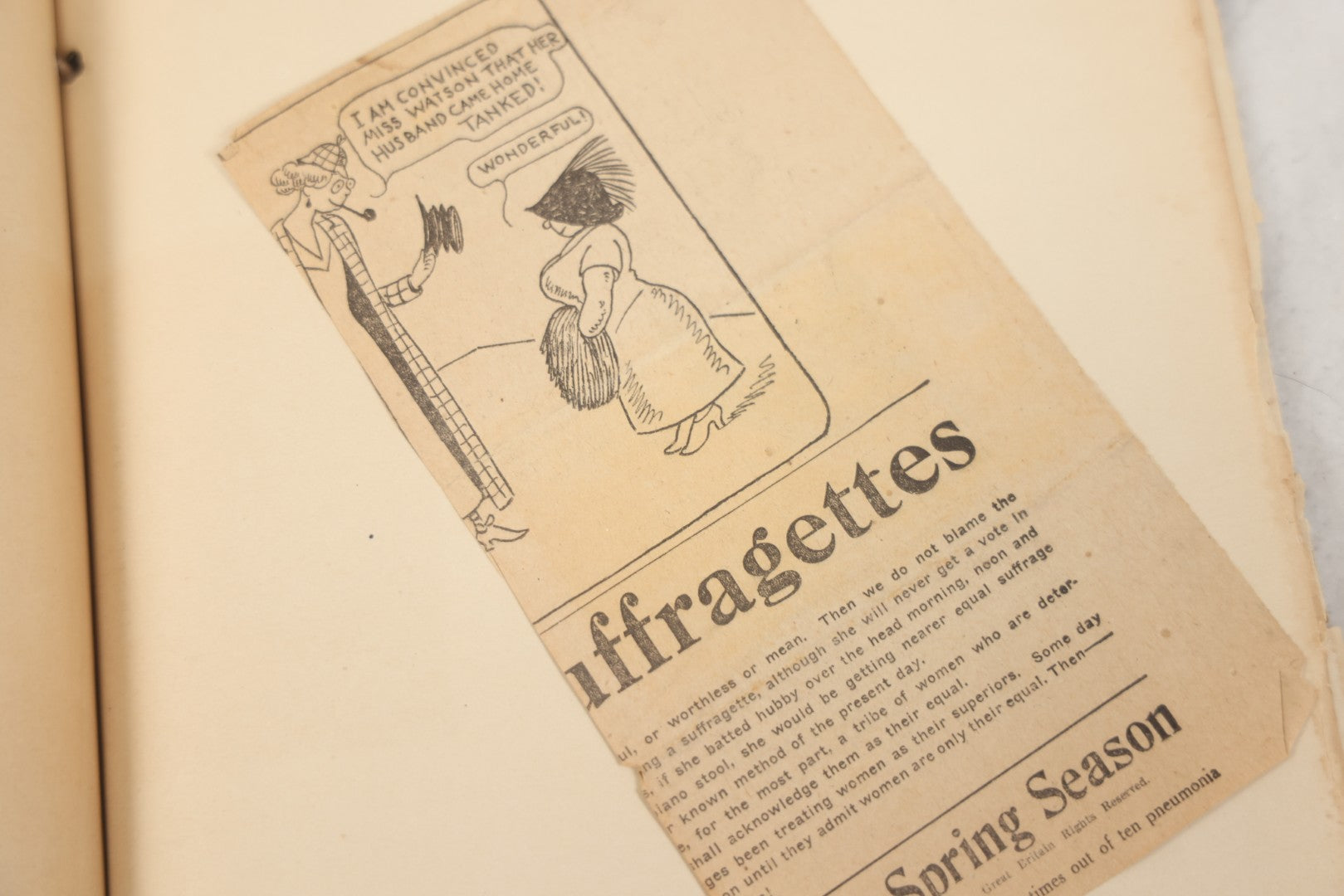 Lot 239 - Antique Early 20th Century Newspaper Scrapbook, "Clippings From Here, There, And Everywhere," Mostly Concerning Lincoln, Massachusetts, Post World War One, 1919