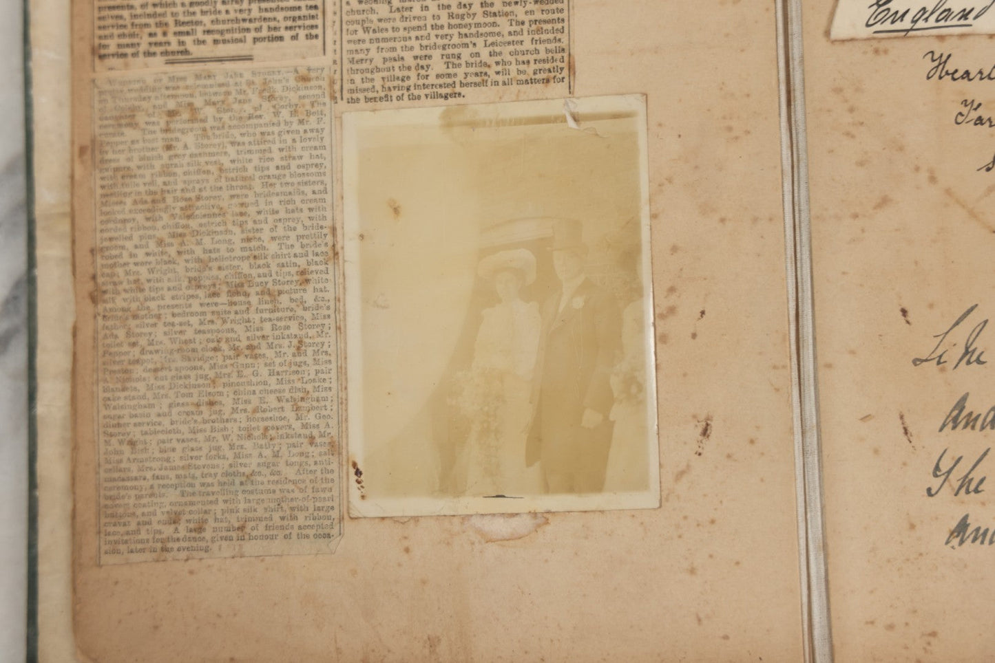 Lot 240 - Antique Snapshot Photo Album And Scrapbook Containing Dozens Of Scraps, Photos, Handwritten Poems And Entries, Watercolor And Other Paintings And Drawings, Circa 1905