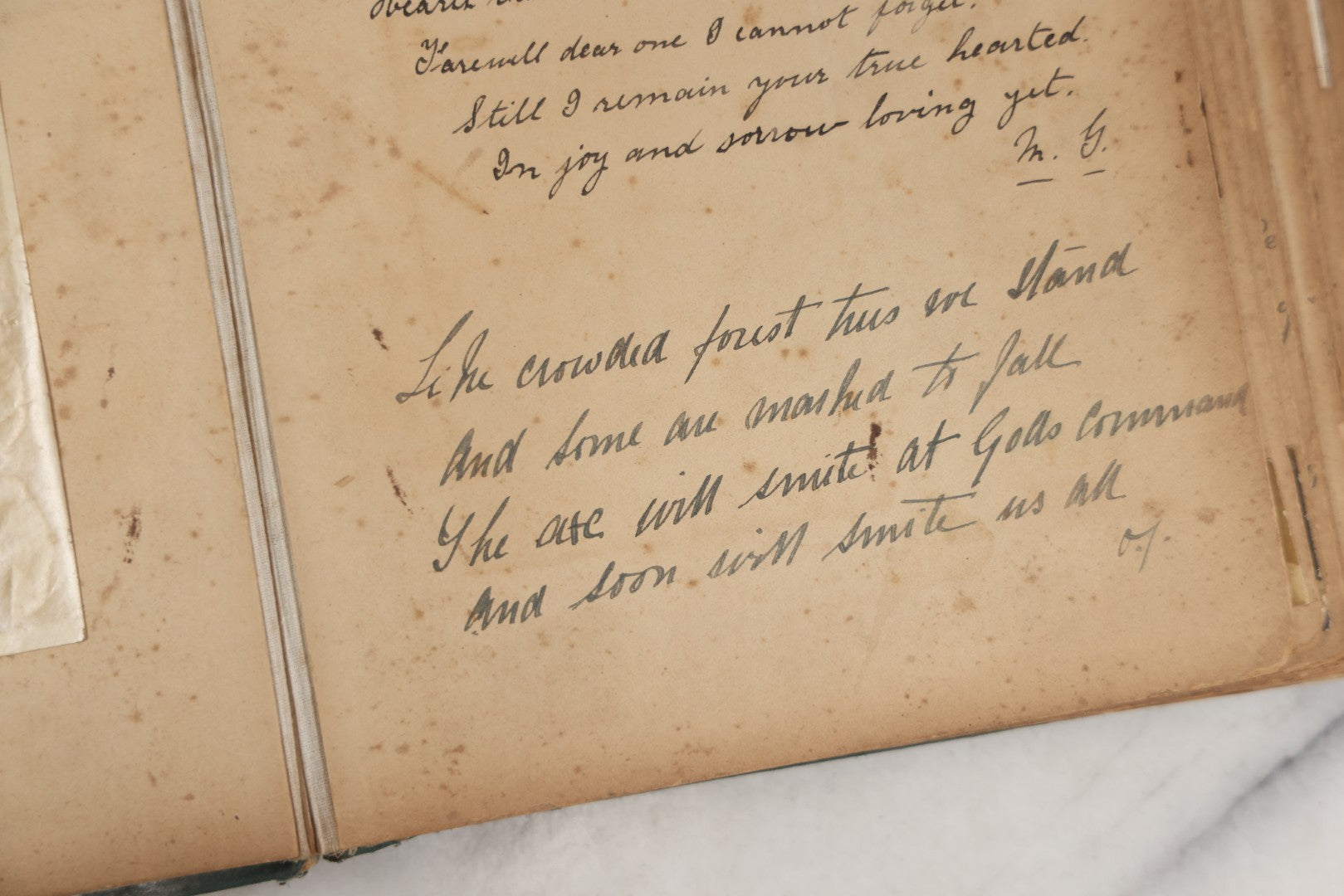 Lot 240 - Antique Snapshot Photo Album And Scrapbook Containing Dozens Of Scraps, Photos, Handwritten Poems And Entries, Watercolor And Other Paintings And Drawings, Circa 1905