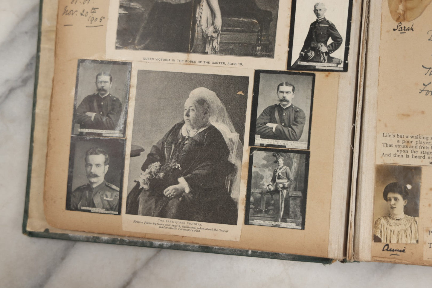 Lot 240 - Antique Snapshot Photo Album And Scrapbook Containing Dozens Of Scraps, Photos, Handwritten Poems And Entries, Watercolor And Other Paintings And Drawings, Circa 1905