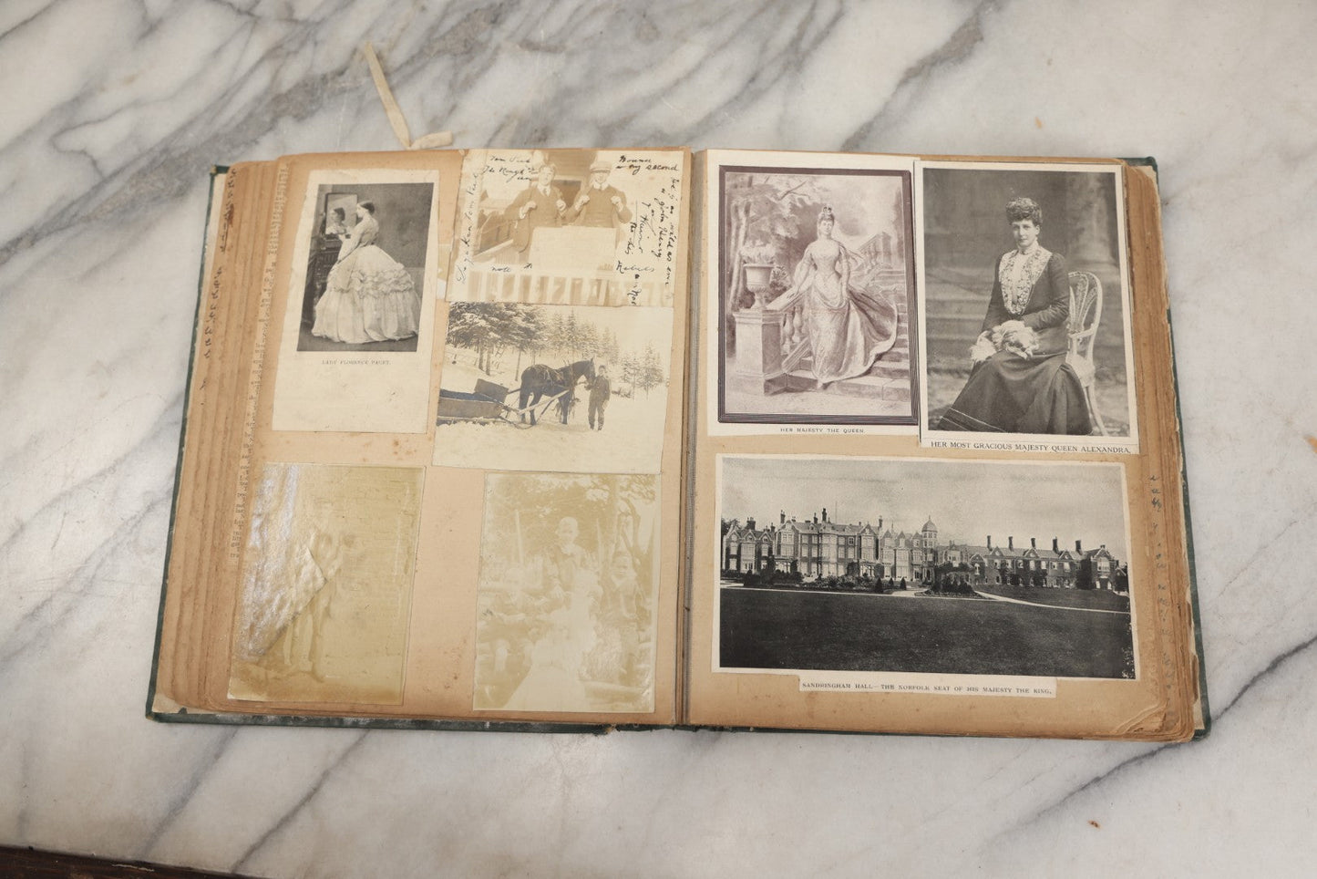 Lot 240 - Antique Snapshot Photo Album And Scrapbook Containing Dozens Of Scraps, Photos, Handwritten Poems And Entries, Watercolor And Other Paintings And Drawings, Circa 1905