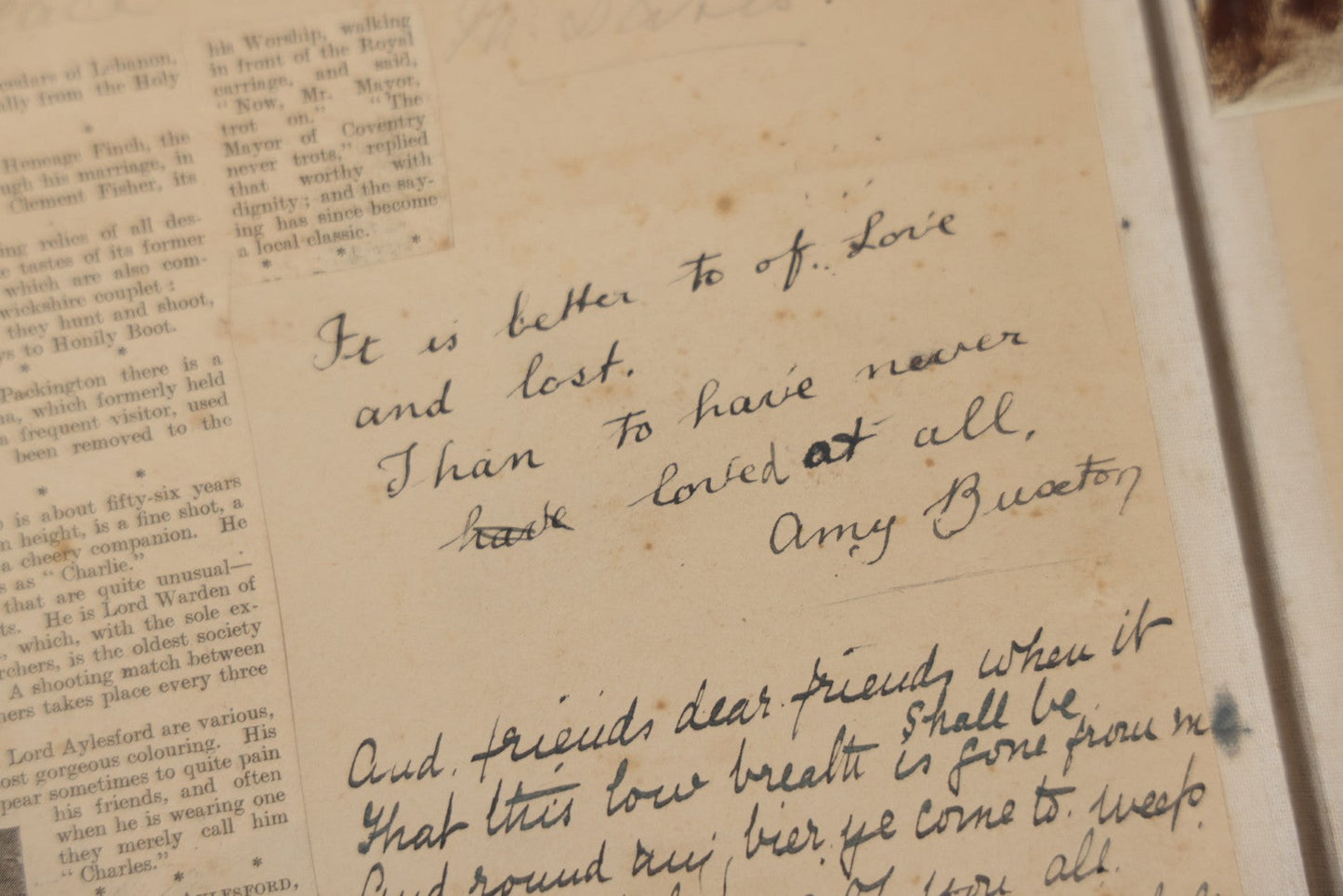 Lot 240 - Antique Snapshot Photo Album And Scrapbook Containing Dozens Of Scraps, Photos, Handwritten Poems And Entries, Watercolor And Other Paintings And Drawings, Circa 1905