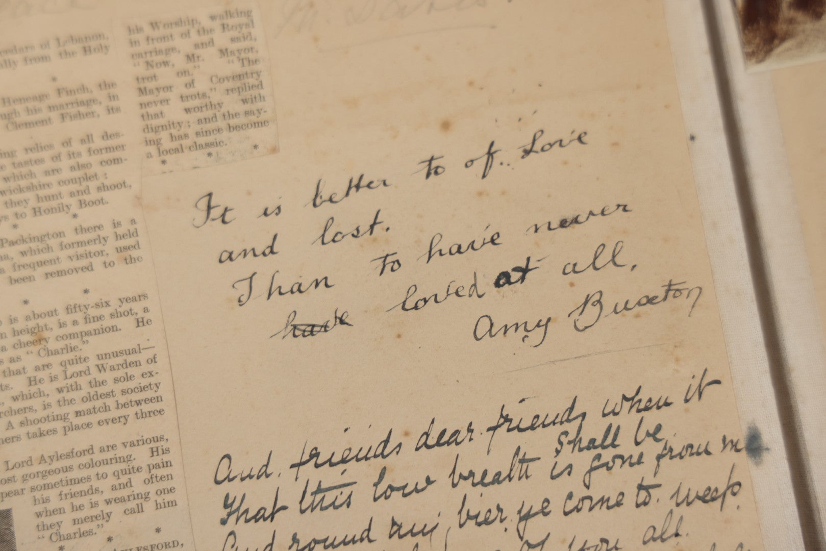 Lot 240 - Antique Snapshot Photo Album And Scrapbook Containing Dozens Of Scraps, Photos, Handwritten Poems And Entries, Watercolor And Other Paintings And Drawings, Circa 1905