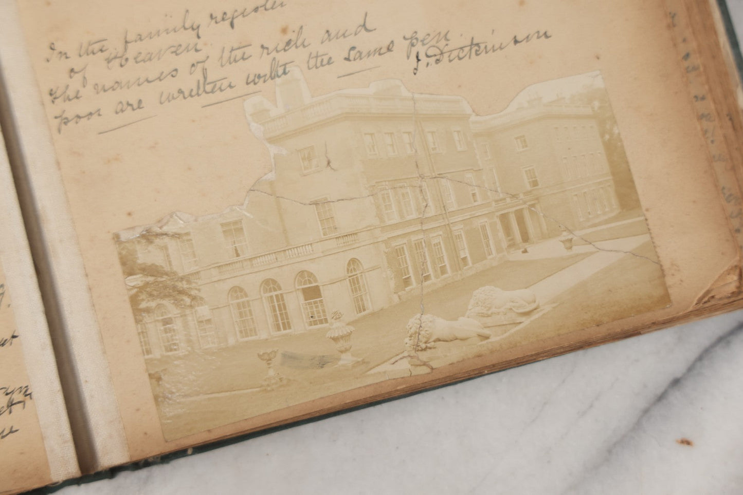 Lot 240 - Antique Snapshot Photo Album And Scrapbook Containing Dozens Of Scraps, Photos, Handwritten Poems And Entries, Watercolor And Other Paintings And Drawings, Circa 1905