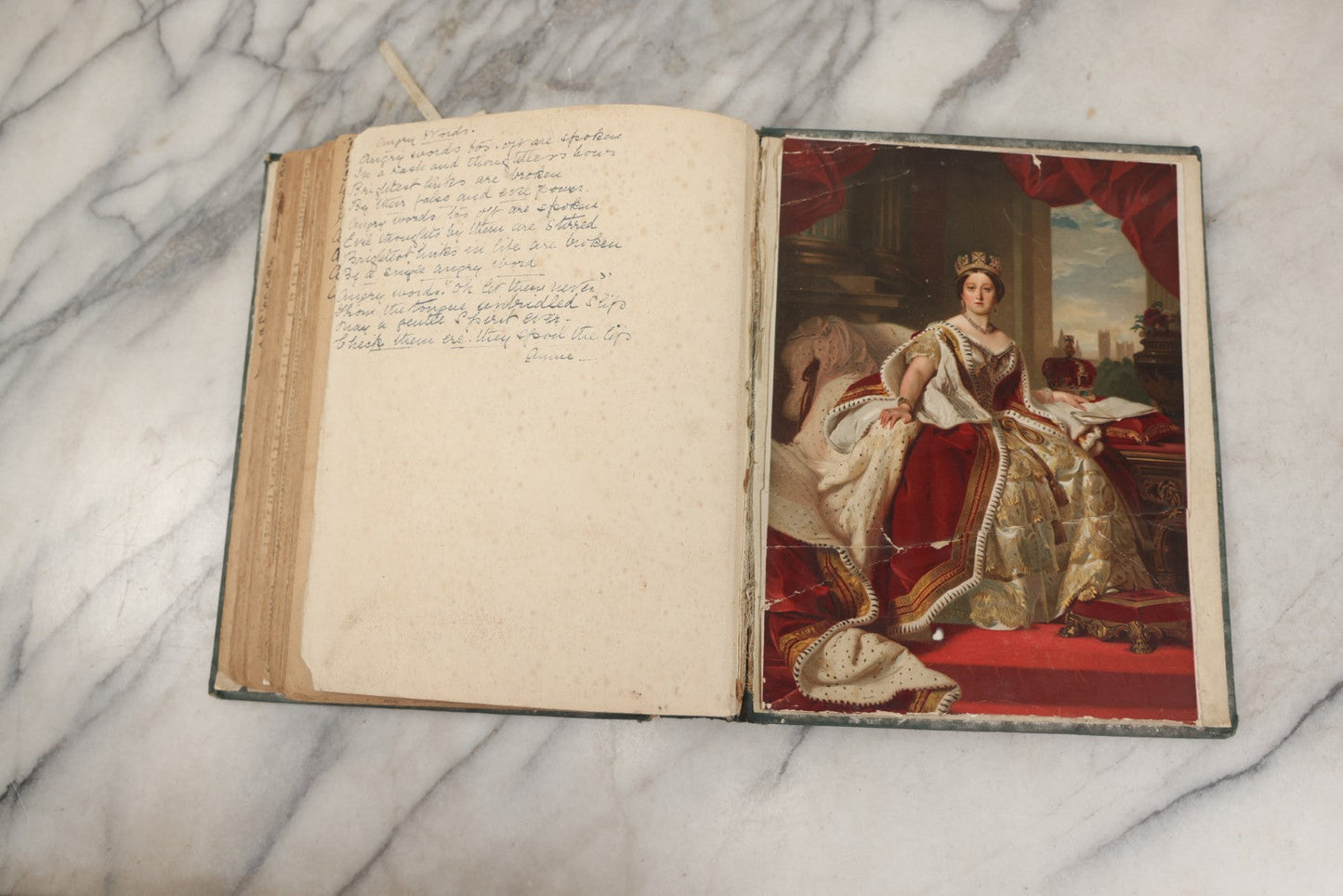 Lot 240 - Antique Snapshot Photo Album And Scrapbook Containing Dozens Of Scraps, Photos, Handwritten Poems And Entries, Watercolor And Other Paintings And Drawings, Circa 1905