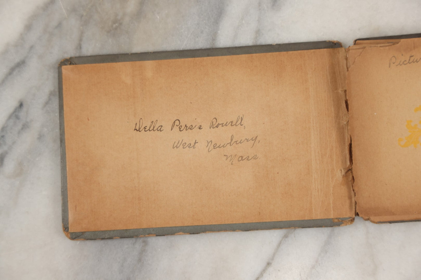 Lot 241 - Antique Snapshot And Cyanotype Photo Album Contained In A Victorian Autograph Book, Containing Photos Of The Students Of West Newbury High School, Massachusetts, Including Creative Group Shots, Beach Scenes, Playful Friends, And More