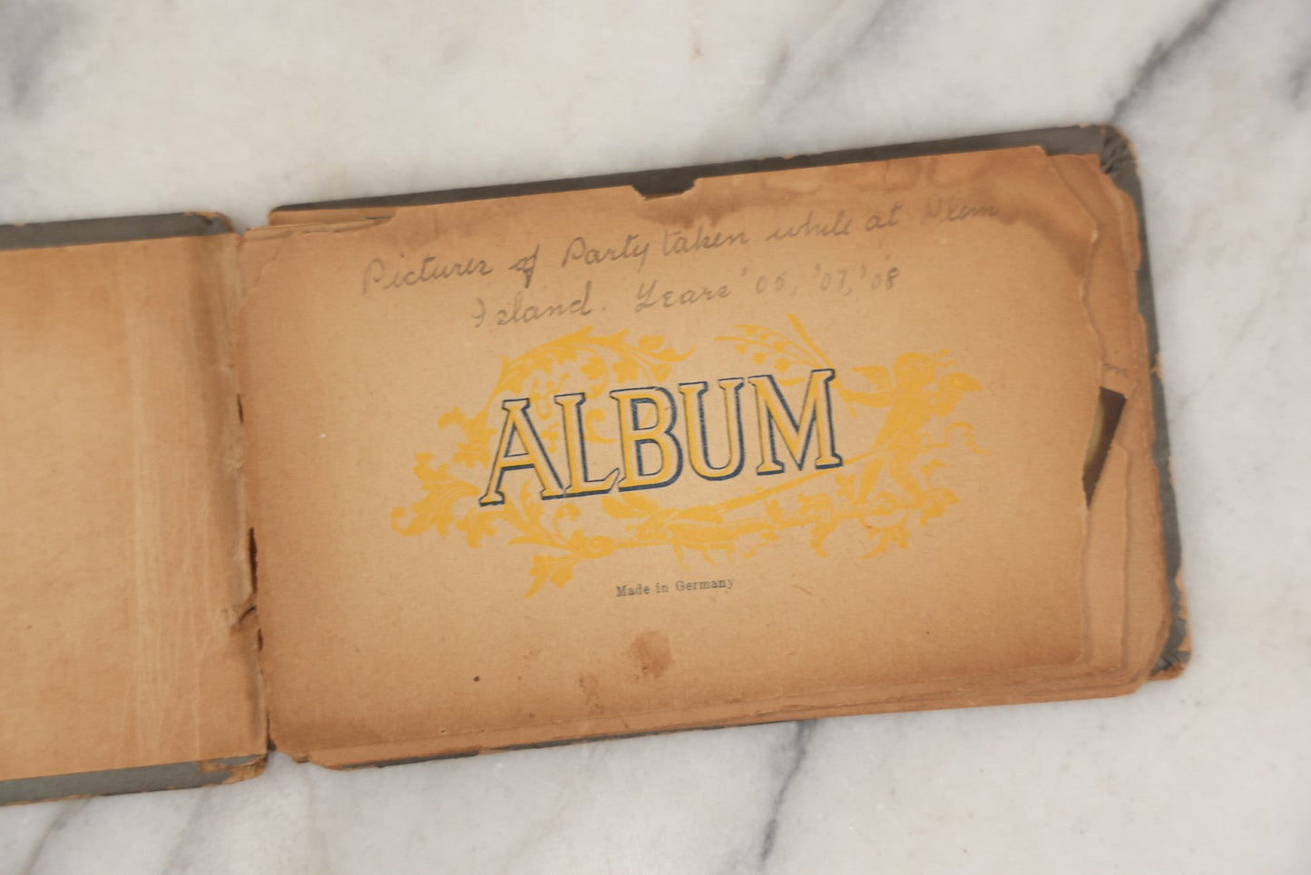 Lot 241 - Antique Snapshot And Cyanotype Photo Album Contained In A Victorian Autograph Book, Containing Photos Of The Students Of West Newbury High School, Massachusetts, Including Creative Group Shots, Beach Scenes, Playful Friends, And More