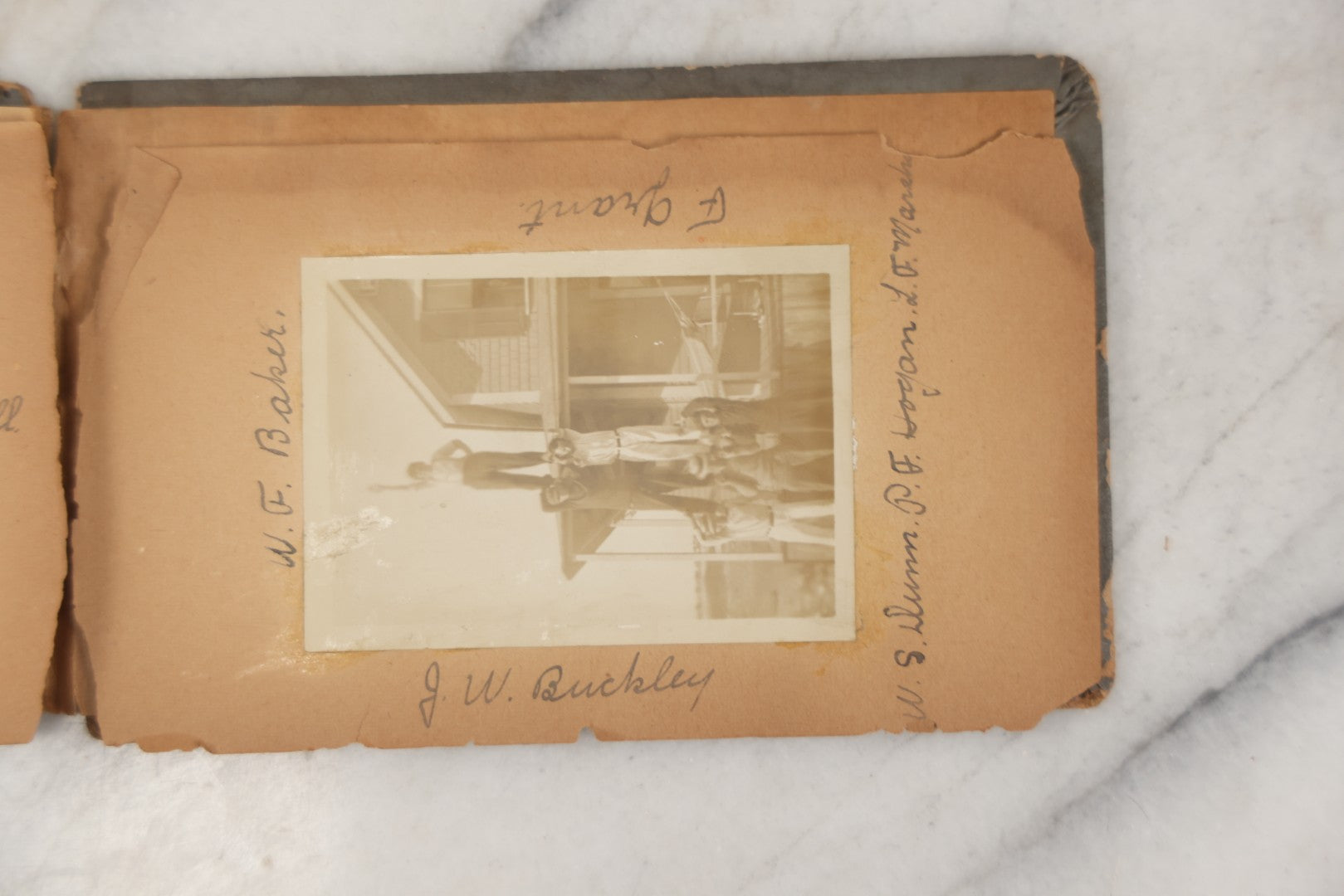 Lot 241 - Antique Snapshot And Cyanotype Photo Album Contained In A Victorian Autograph Book, Containing Photos Of The Students Of West Newbury High School, Massachusetts, Including Creative Group Shots, Beach Scenes, Playful Friends, And More