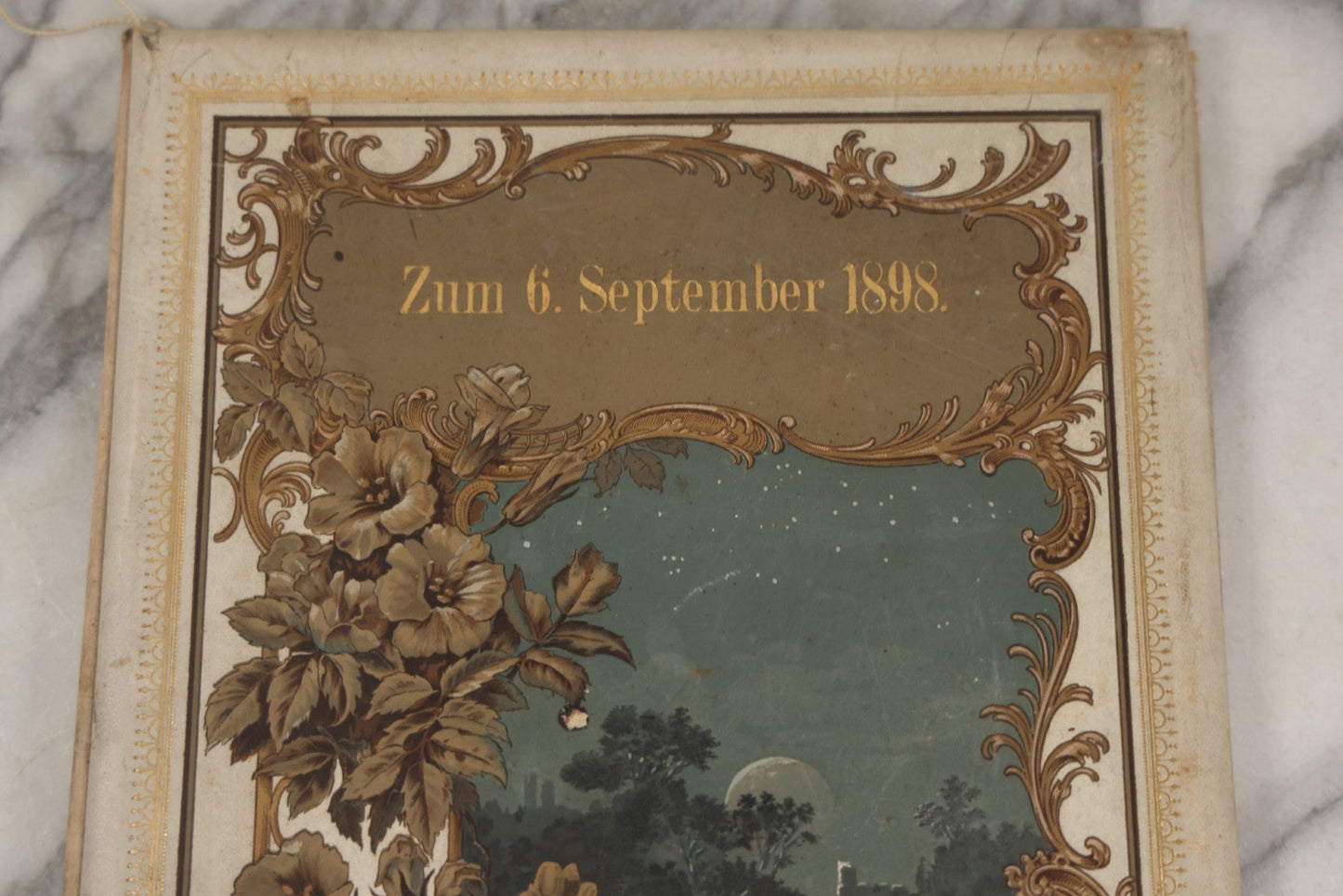 Lot 242 - Antique German Wedding Certificate Folio, For The Wedding Ceremony Of Mr. Leonard Abbot Jenkins And Miss Satia Jewett Hyde On September 6, 1898., Van Der
Albanus, Printers