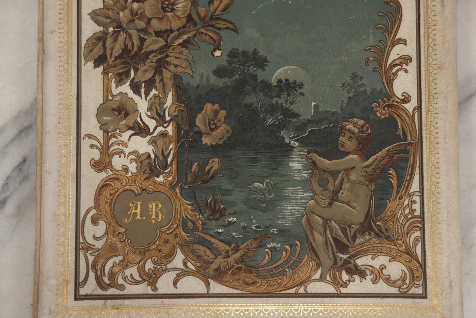 Lot 242 - Antique German Wedding Certificate Folio, For The Wedding Ceremony Of Mr. Leonard Abbot Jenkins And Miss Satia Jewett Hyde On September 6, 1898., Van Der
Albanus, Printers