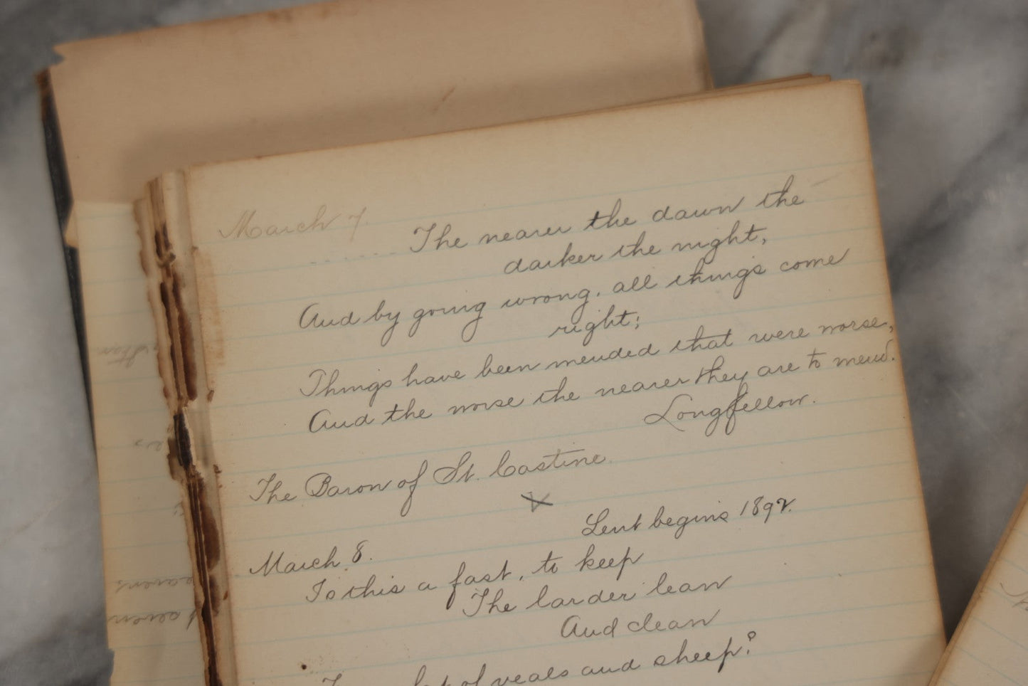 Lot 243 - Partial Antique Journal And Letters, Circa 1890s Including Letter From Son To Father Musing About His Senior Year At College