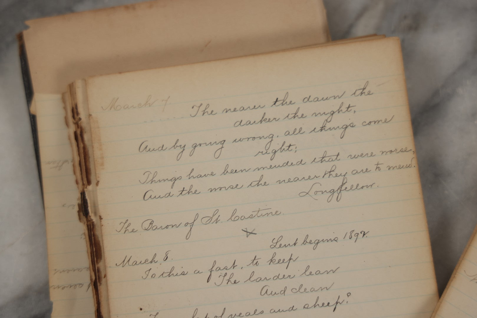 Lot 243 - Partial Antique Journal And Letters, Circa 1890s Including Letter From Son To Father Musing About His Senior Year At College