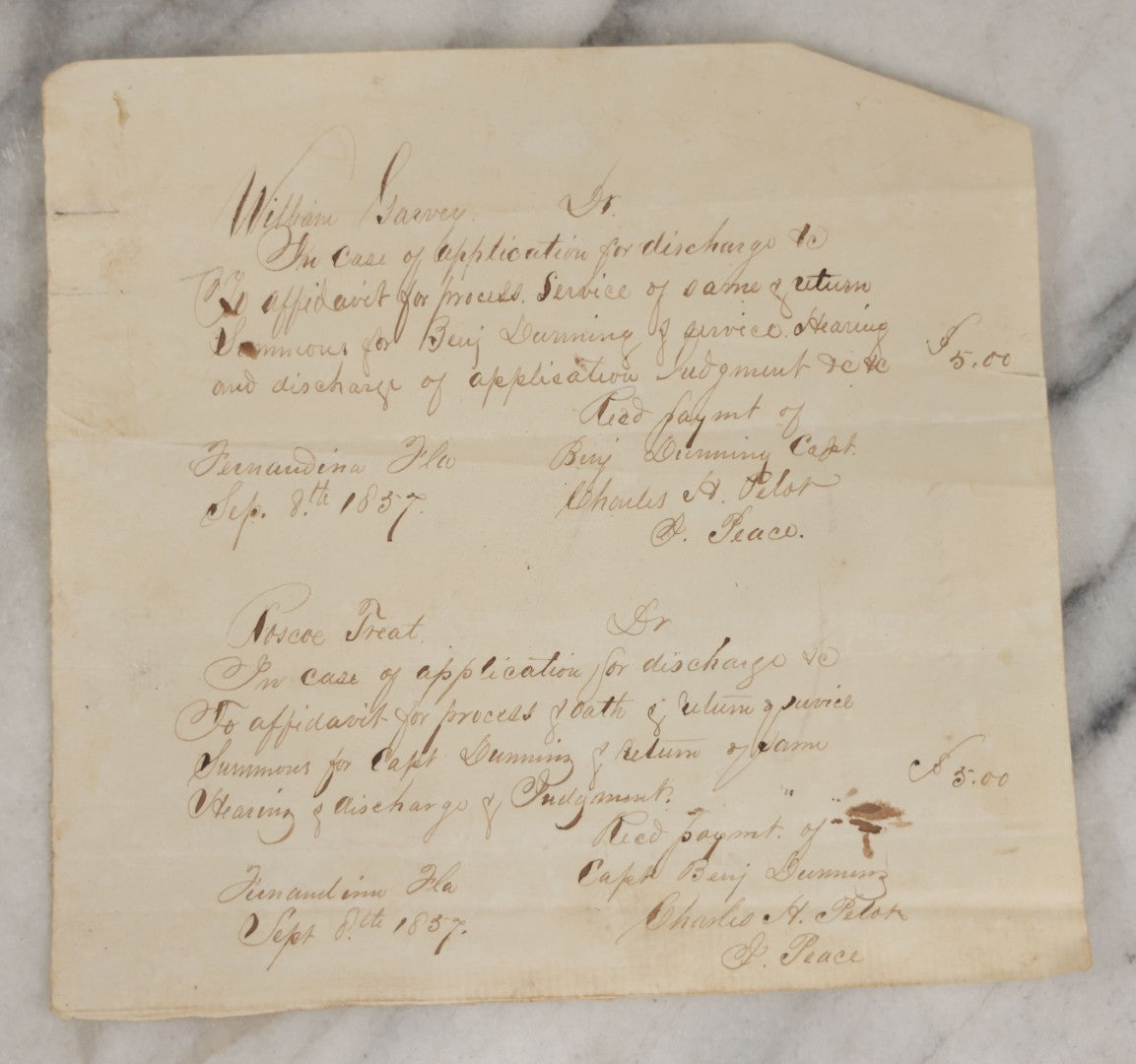 Lot 244 - Grouping Of Three Antique Handwritten Receipts, Including Framed Receipt From 1789, Other Mid 19th Century