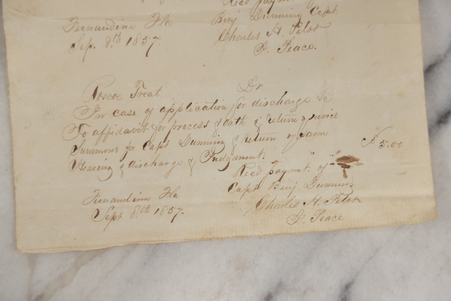 Lot 244 - Grouping Of Three Antique Handwritten Receipts, Including Framed Receipt From 1789, Other Mid 19th Century