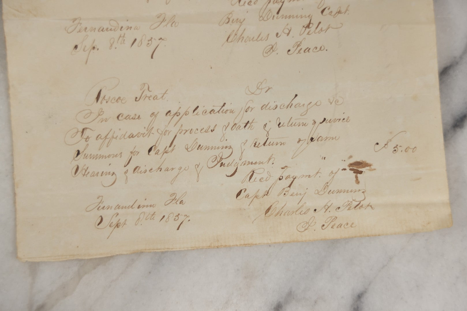 Lot 244 - Grouping Of Three Antique Handwritten Receipts, Including Framed Receipt From 1789, Other Mid 19th Century