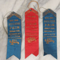 Lot 245 - Grouping Of Three Antique Prize Ribbons From The Eighth Annual Hopkinton Fair, George Park, Contoocook, New Hampshire, September 1922, Two Blue First Prize Badges, One Red Second Prize, Made By The Sommer Badge Mfg. Co., Newark, New Jersey