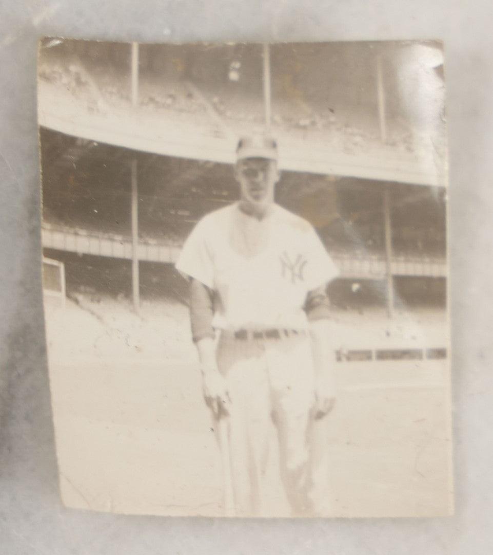 Lot 246 - Single Antique Snapshot Photograph Of A New York Yankees Baseball Player, Circa 1940
