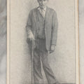 Lot 247 - Antique Charity Solicitation Card With Photo Of A Bow-Legged Man With Cane, Info On Verso Indicates Born In Lancaster, December 17, 1902, Died In Bertrand Hospital, November 18, 1942