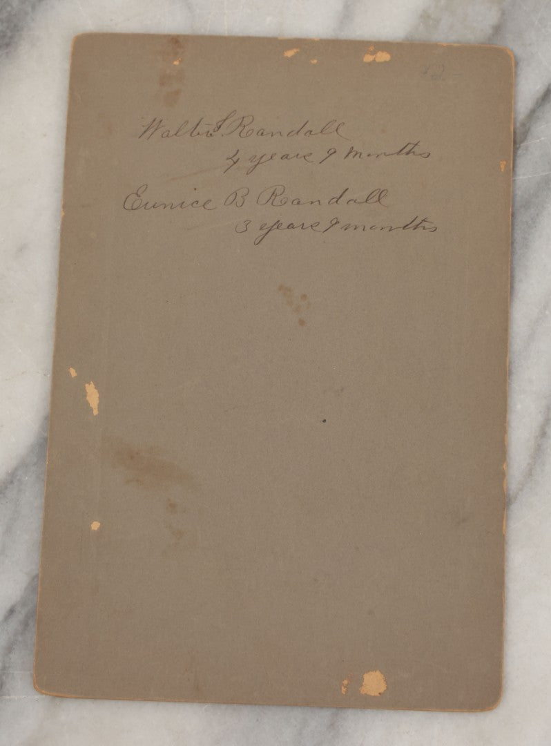 Lot 249 - Single Antique Boarded Photograph Of Two Toddlers Riding A Mini Horse, Circa 1895, Identified On Verso