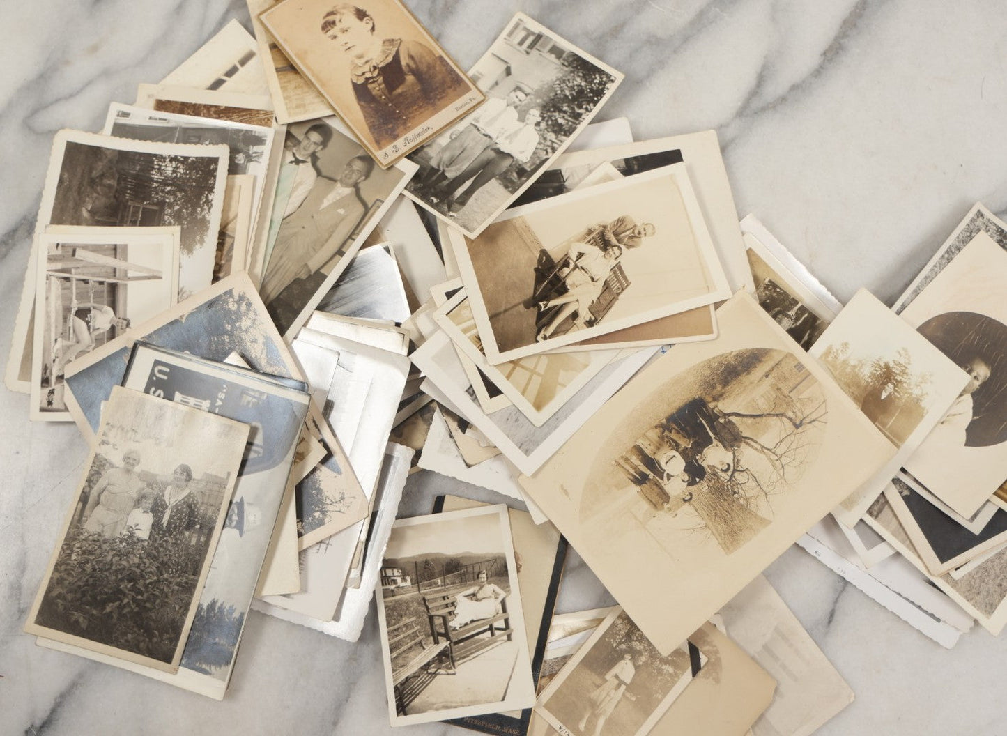 Lot 250 - Grouping Of Approximately 50 Vintage And Antique Snapshot Photographs, Mostly Of Daily Life, Cars, Military, Pets, Beach, And More