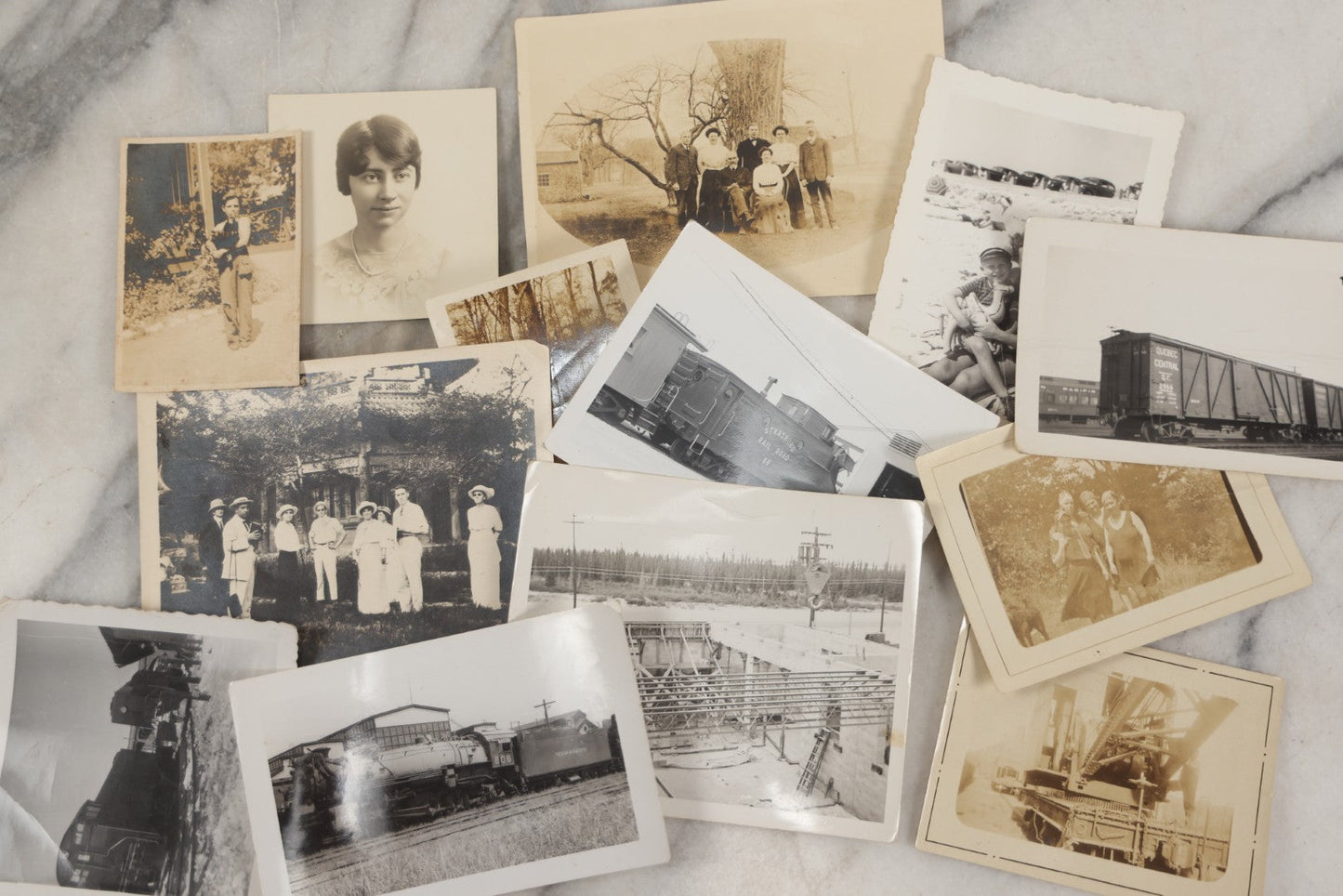 Lot 250 - Grouping Of Approximately 50 Vintage And Antique Snapshot Photographs, Mostly Of Daily Life, Cars, Military, Pets, Beach, And More