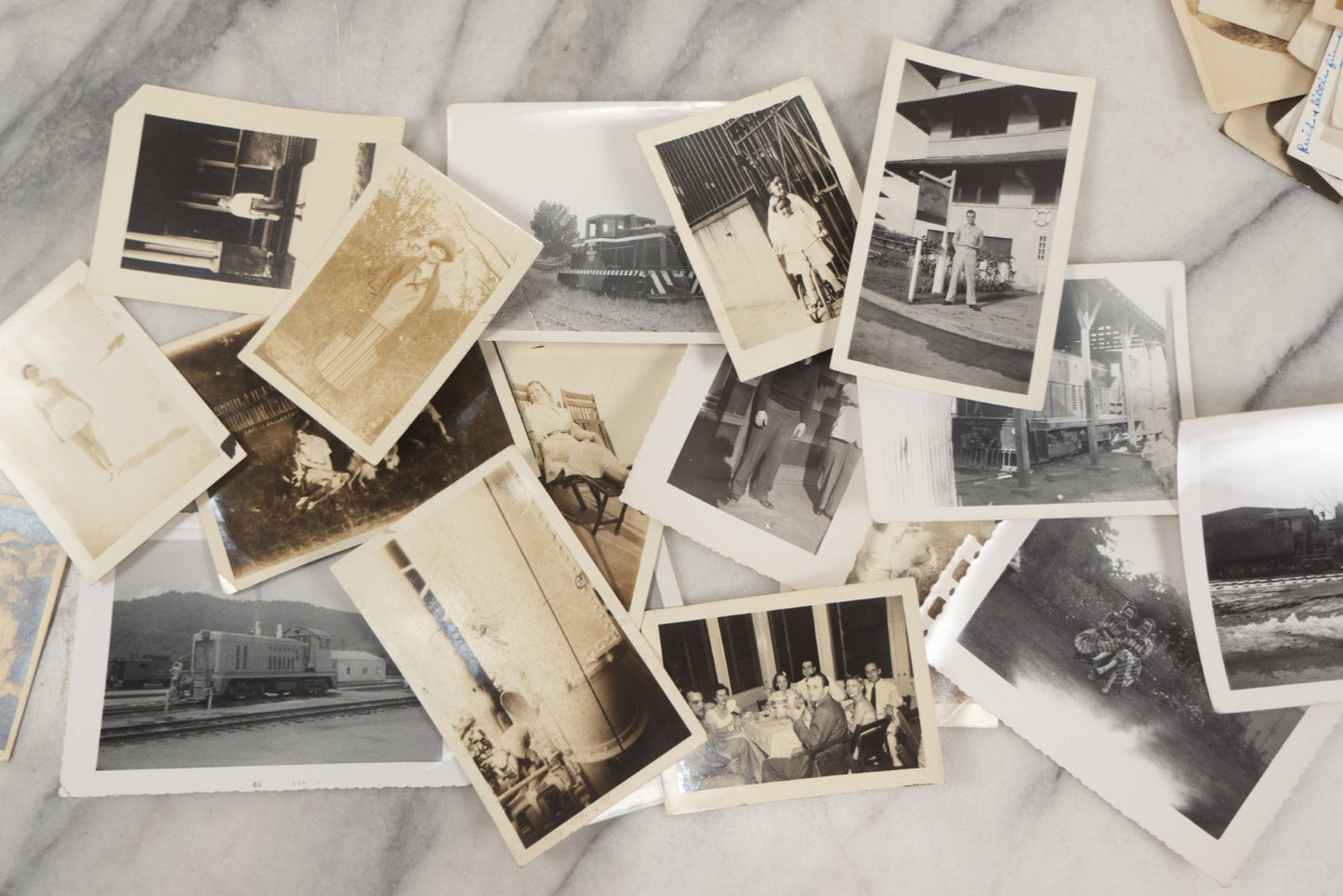 Lot 250 - Grouping Of Approximately 50 Vintage And Antique Snapshot Photographs, Mostly Of Daily Life, Cars, Military, Pets, Beach, And More