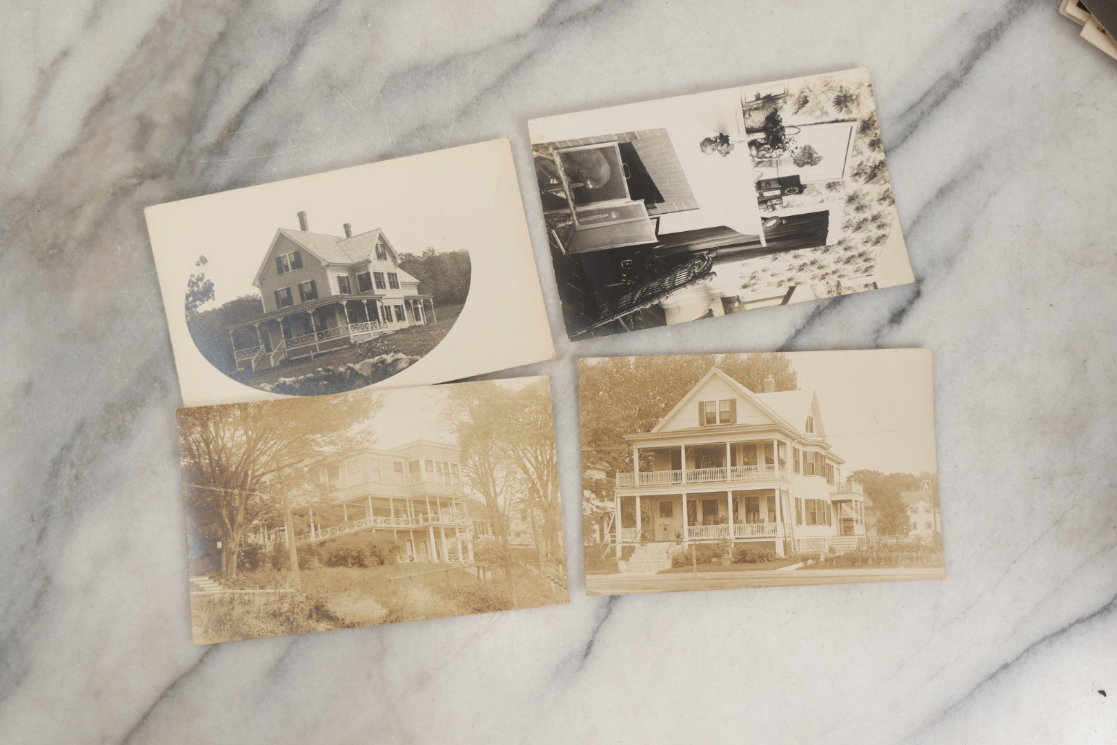 Lot 251 - Grouping Of Approximately 40 Antique Real Photo Postcards R.P.P.C., Mostly From The New Hampshire Seacoast, Hampton, Showing Homes And Buildings, Circa 1905-1910