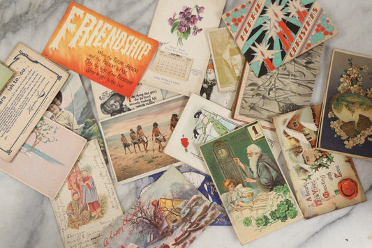 Lot 252 - Grouping Of Approximately 25 Antique And Vintage Postcards, Mostly For Holidays, Christmas, New Years, Easter, Including Novelty Cards And More