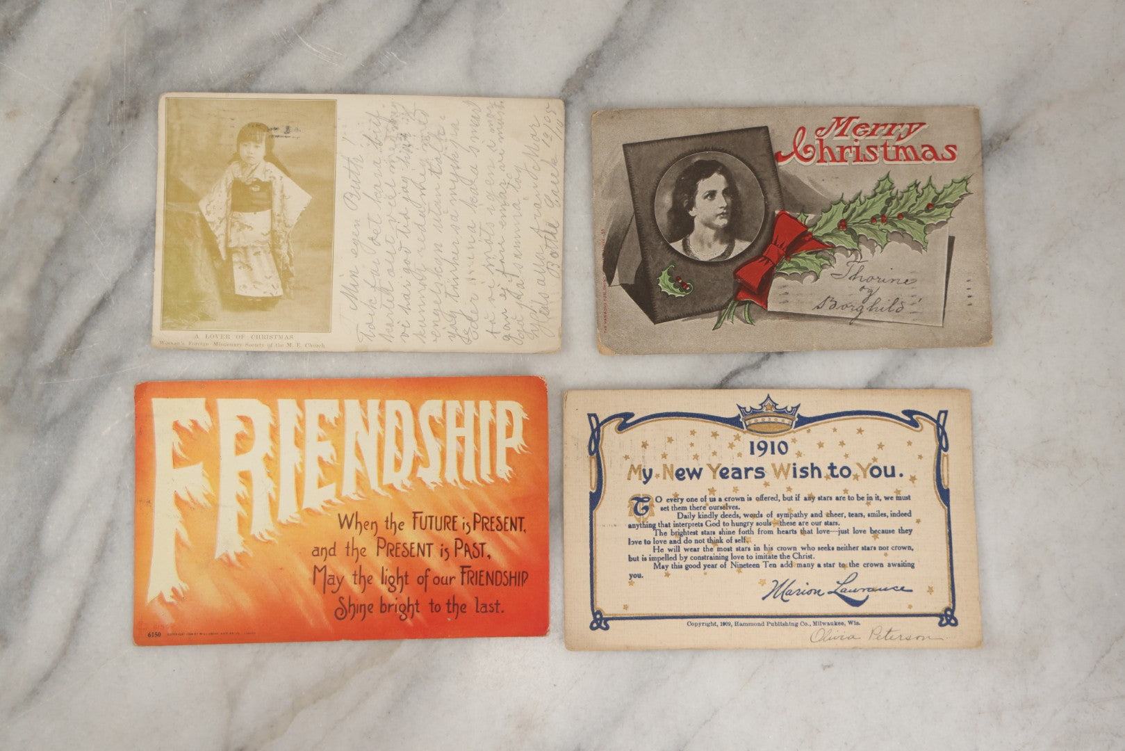 Lot 252 - Grouping Of Approximately 25 Antique And Vintage Postcards, Mostly For Holidays, Christmas, New Years, Easter, Including Novelty Cards And More