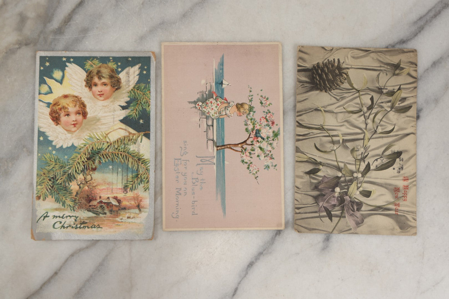 Lot 252 - Grouping Of Approximately 25 Antique And Vintage Postcards, Mostly For Holidays, Christmas, New Years, Easter, Including Novelty Cards And More