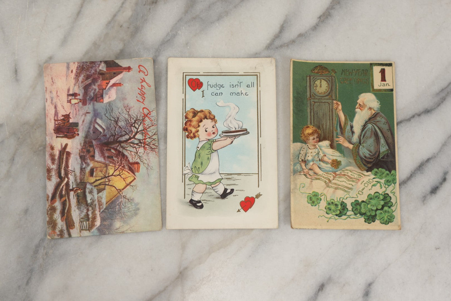 Lot 252 - Grouping Of Approximately 25 Antique And Vintage Postcards, Mostly For Holidays, Christmas, New Years, Easter, Including Novelty Cards And More