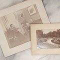 Lot 261 - Pair Of Antique Boarded Photographs, Including Man And Women Interior, Photo Of River, Flume