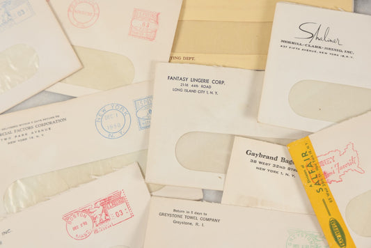 Lot 268 - Antique Collection Of Postmarked Envelopes With Business Return Addresses And Advertising, Boston, Nj And Northeast, Most Postmarked 1950, Lot Includes Envelopes With Return Addresses For Fantasy Lingerie Company And Chanel