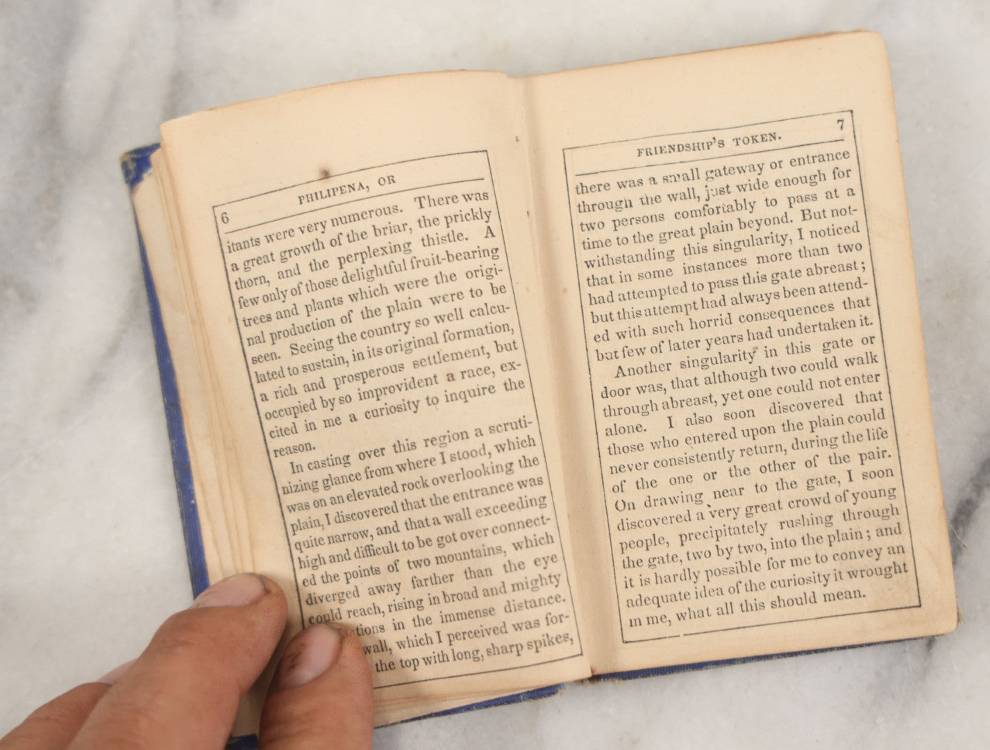 Lot 272 - "The Philipena, Or Friendship's Token: A Present For All Seasons" Antique Miniature Book With Illustrated Color Frontispiece, Prose And Poetry, Cottrell And Company, Publishers, Boston, 1885 Inscription