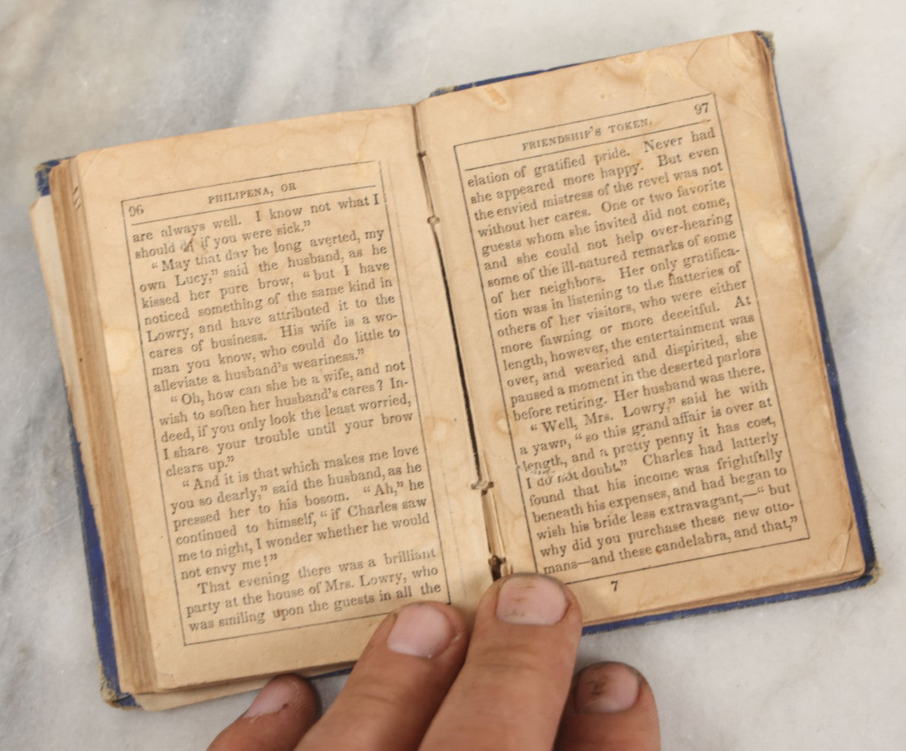 Lot 272 - "The Philipena, Or Friendship's Token: A Present For All Seasons" Antique Miniature Book With Illustrated Color Frontispiece, Prose And Poetry, Cottrell And Company, Publishers, Boston, 1885 Inscription