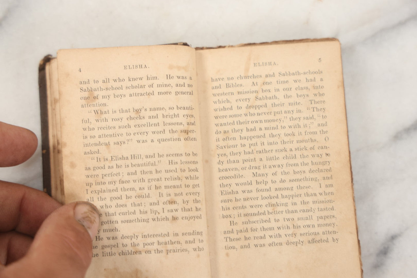 Lot 274 - "Elisha And Other Books For Children" Antique Miniature Illustrated Book, American Tract Society, Publishers, New York