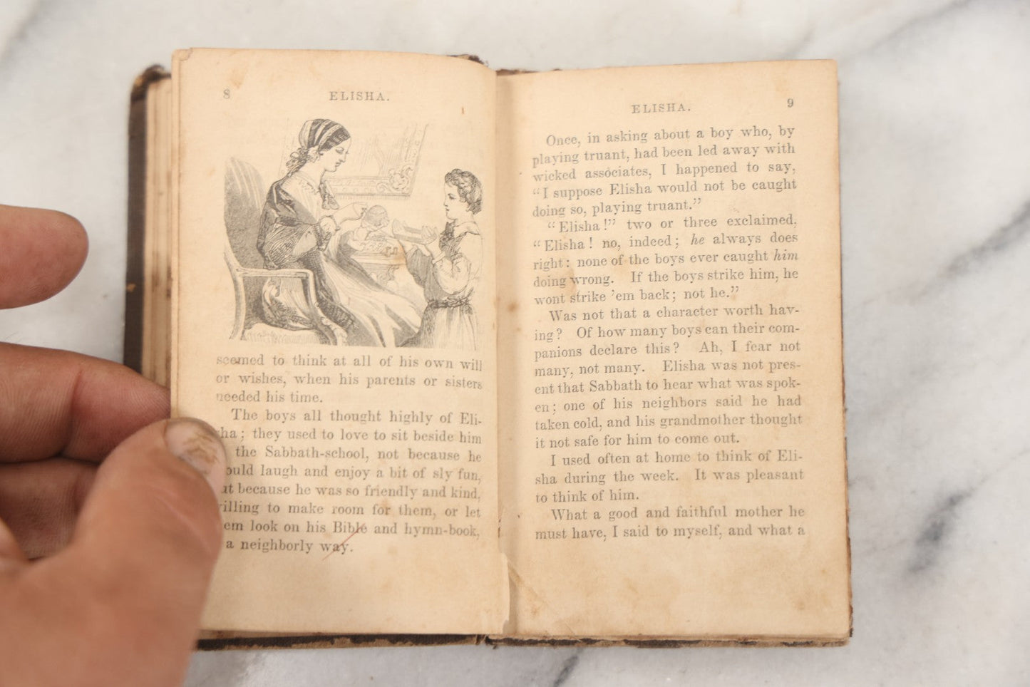 Lot 274 - "Elisha And Other Books For Children" Antique Miniature Illustrated Book, American Tract Society, Publishers, New York