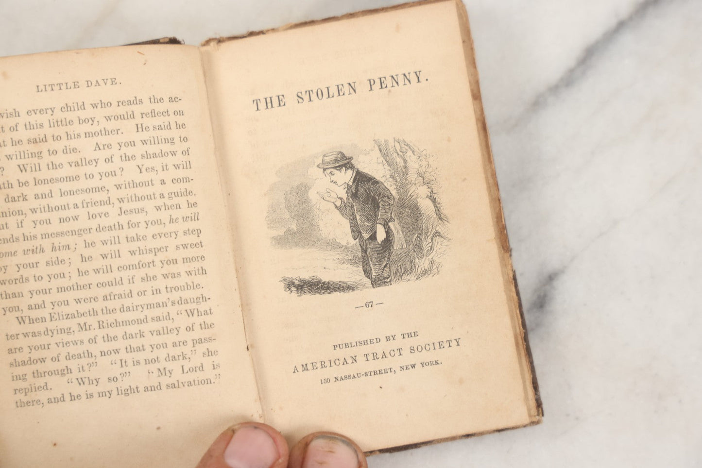 Lot 274 - "Elisha And Other Books For Children" Antique Miniature Illustrated Book, American Tract Society, Publishers, New York