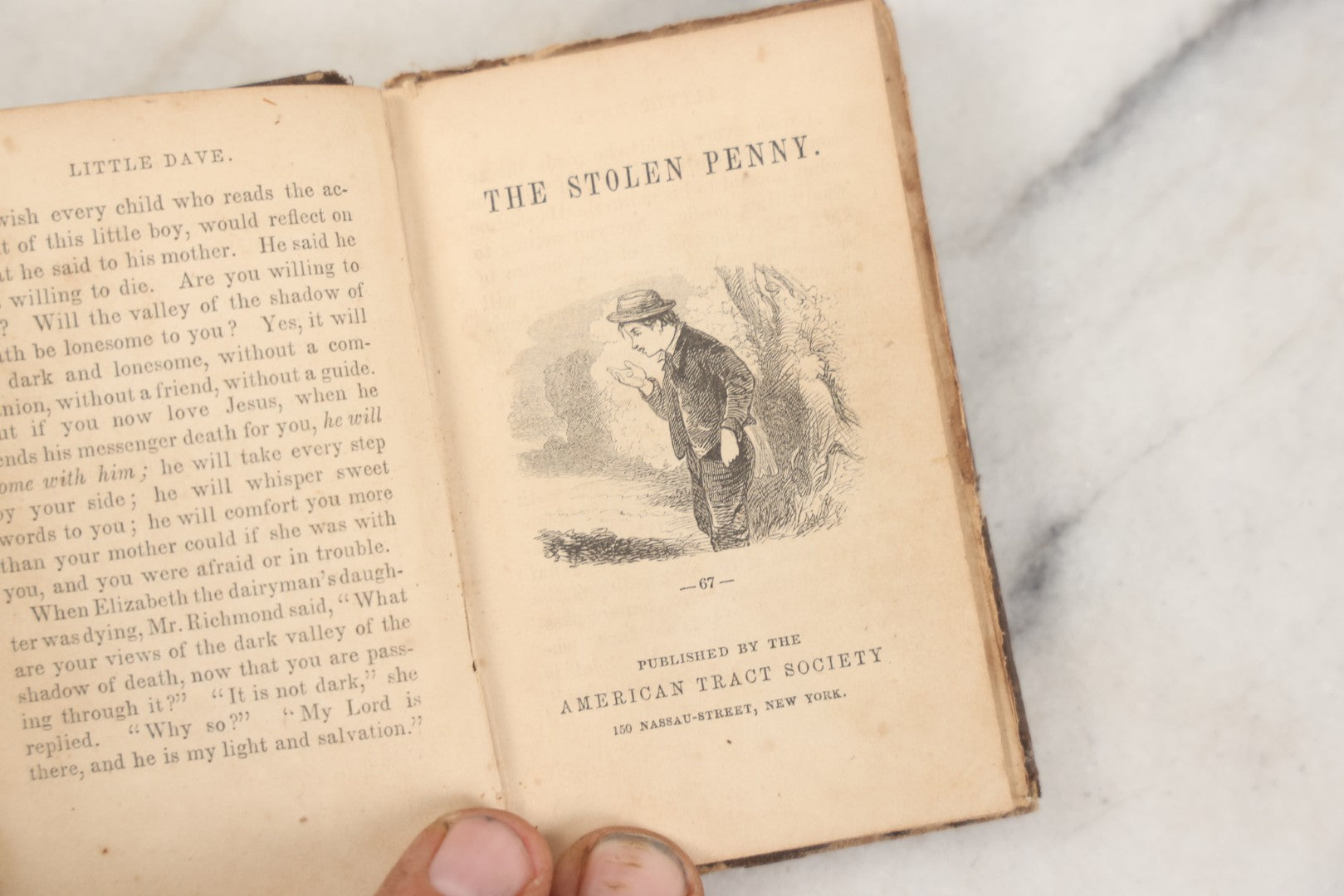 Lot 274 - "Elisha And Other Books For Children" Antique Miniature Illustrated Book, American Tract Society, Publishers, New York