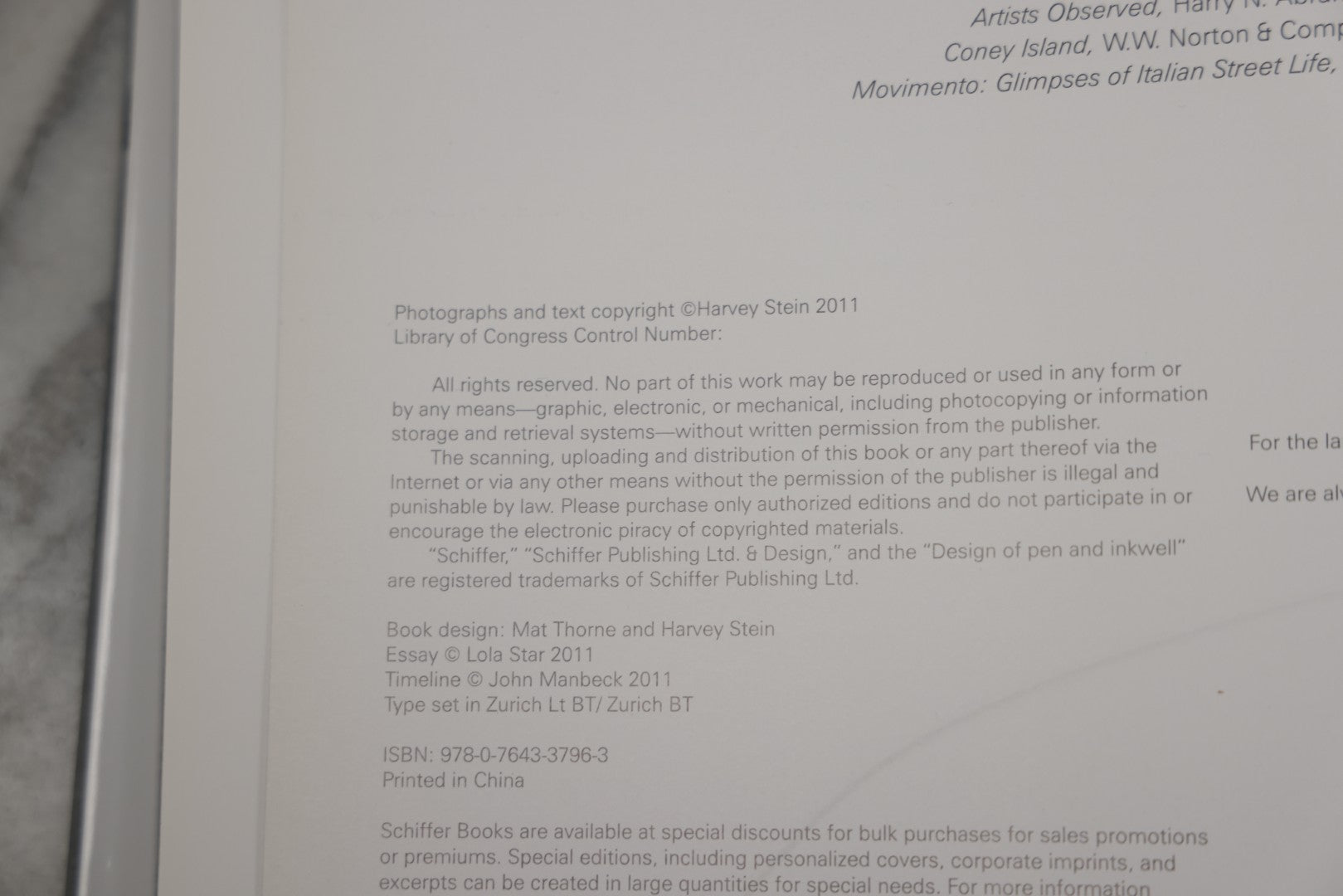 Lot 277 - "Coney Island; 40 Years" Modern Photography Coffee Table Book By Harvey Stein, Signed By The Photographer, Schiffer Books, Publishers, 2011