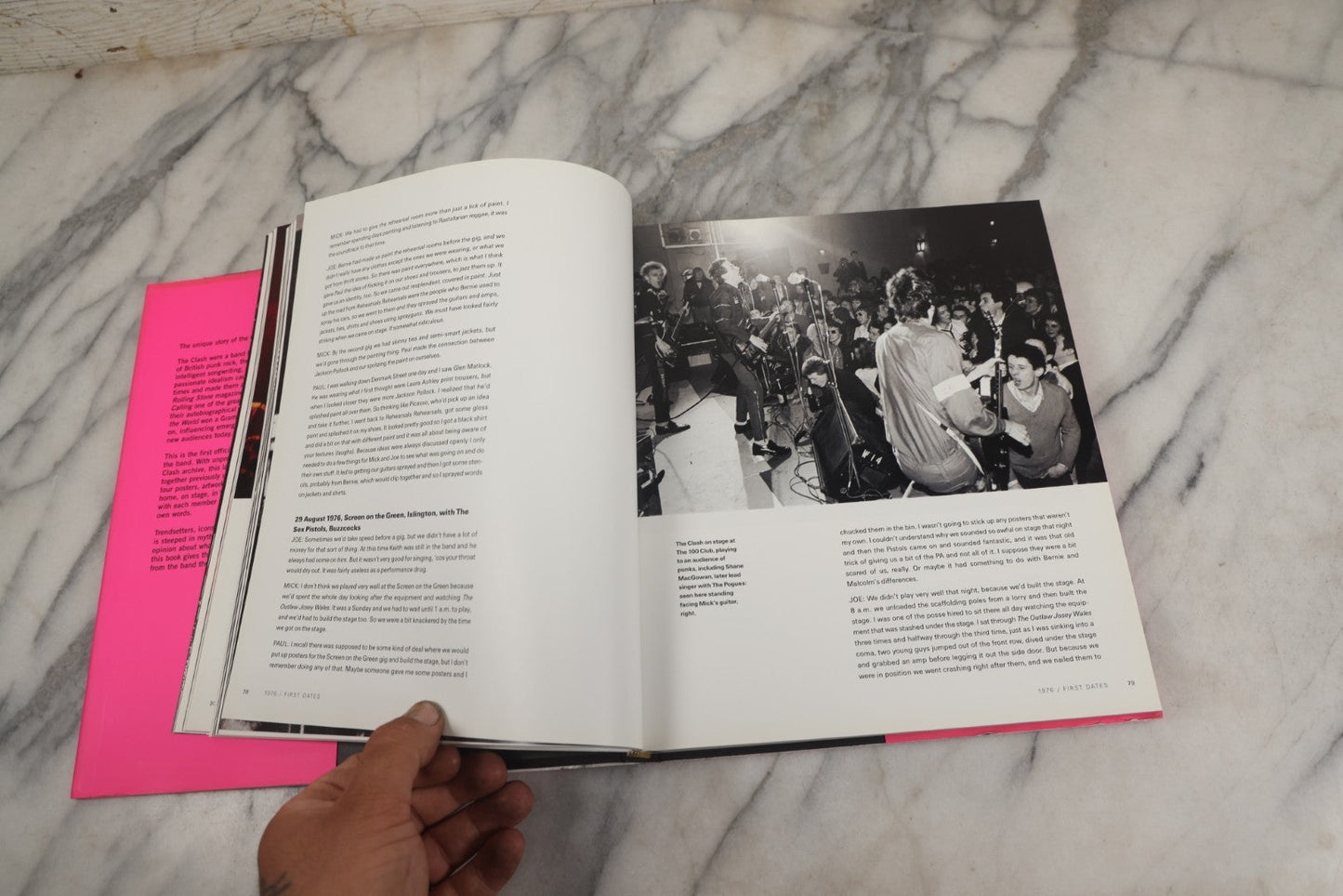 Lot 280 - "The Clash: Strummer, Jones, Simonon, Headon," Modern Book Of Band Photography And Interviews, "Original Clash Book" With Neon Pink Cover, Diorissimo Limited, Publisher, New York, 2008