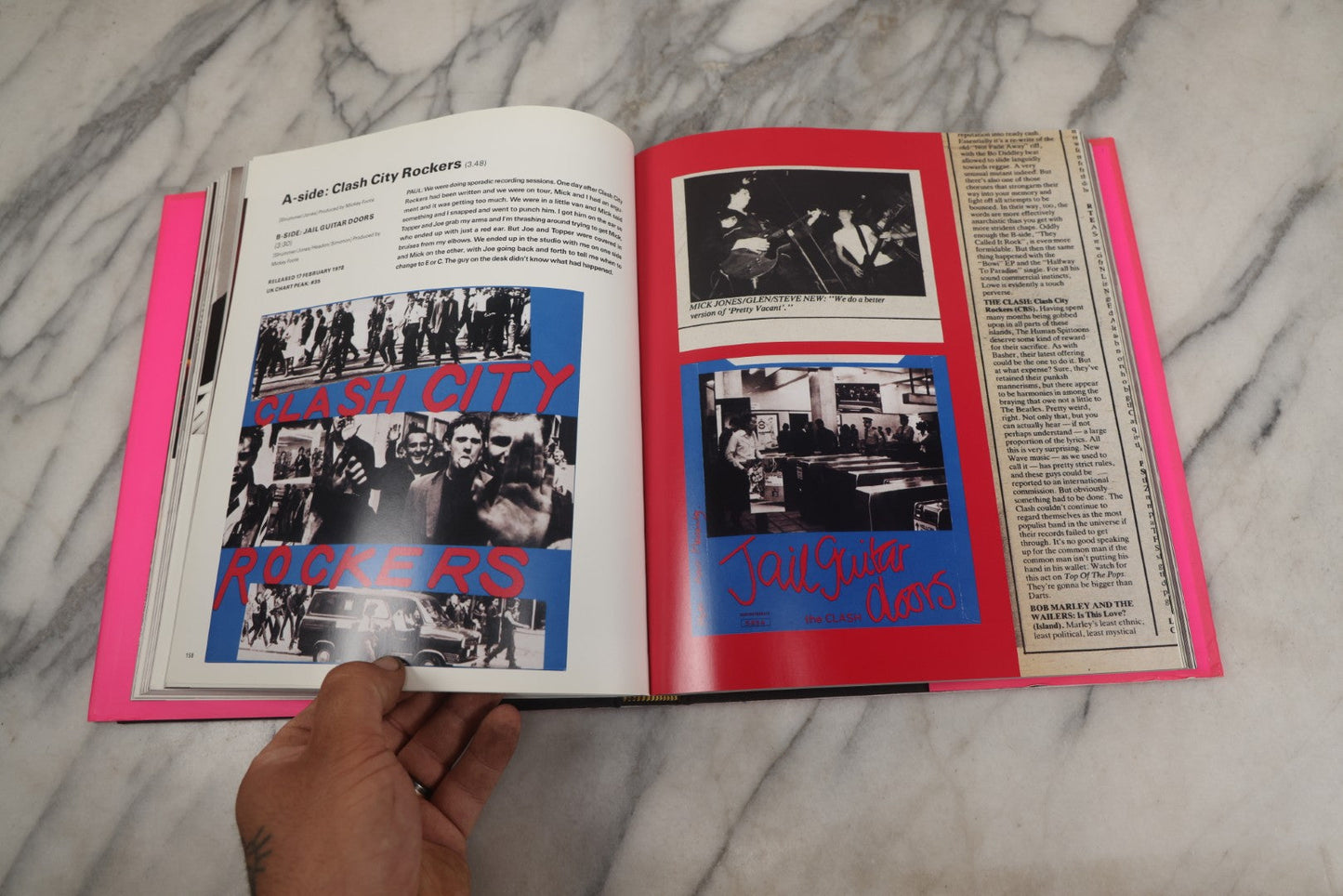Lot 280 - "The Clash: Strummer, Jones, Simonon, Headon," Modern Book Of Band Photography And Interviews, "Original Clash Book" With Neon Pink Cover, Diorissimo Limited, Publisher, New York, 2008