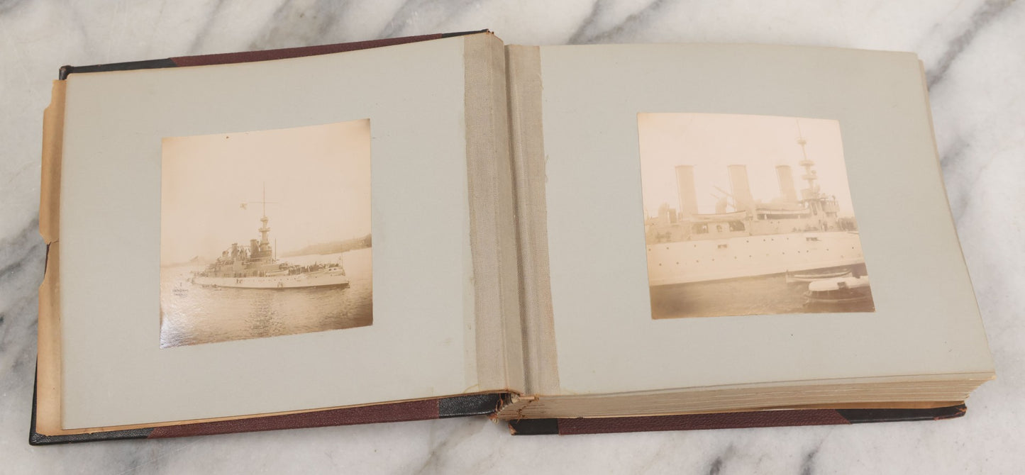 Lot 001 - Important Late 19th Century Photo Album Containing 44 Original Photographs Including Pre-Dreadnought Battleships From On Board & Shore, Washington D.C. From Atop The Washington Monument, Capitol Building, African American Men & Women, And More